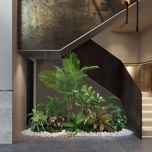 谷易生仿真植物造景观室楼灵梯角落绿植景GVZ装饰商城橱内窗绿植