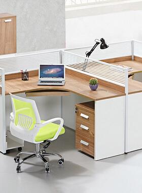 智厂家职员办公桌人/4人屏风隔断卡位座工作桌三2抽CZU柜电脑丰桌