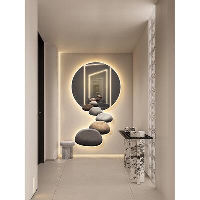 石来运转玄奢关装饰画画现代轻入户走廊头挂画延伸感壁lLUA尽ed灯