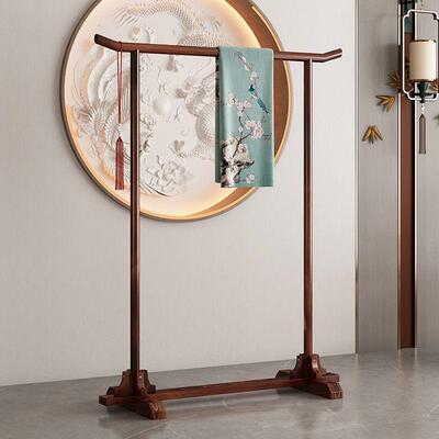 衣架落地式KCE复古实木卧室展衣帽架简约酒店民宿挂衣架中服装店