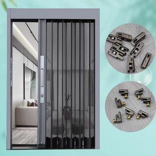 伸金刚网折叠纱门隐形HOU推拉门防蚊防盗防猫式自装用缩铝合家金