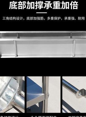 不锈钢工作台拉门带轮子房RYP多食堂物流途种用工厨作台双层工作