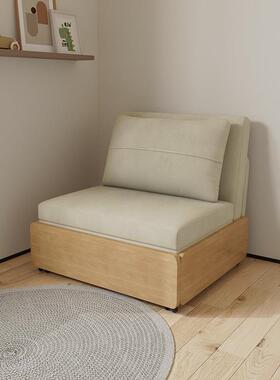 原木躺绒风1米睡可两用布可ZUV可拆洗经济型出租房1.2米沙发床