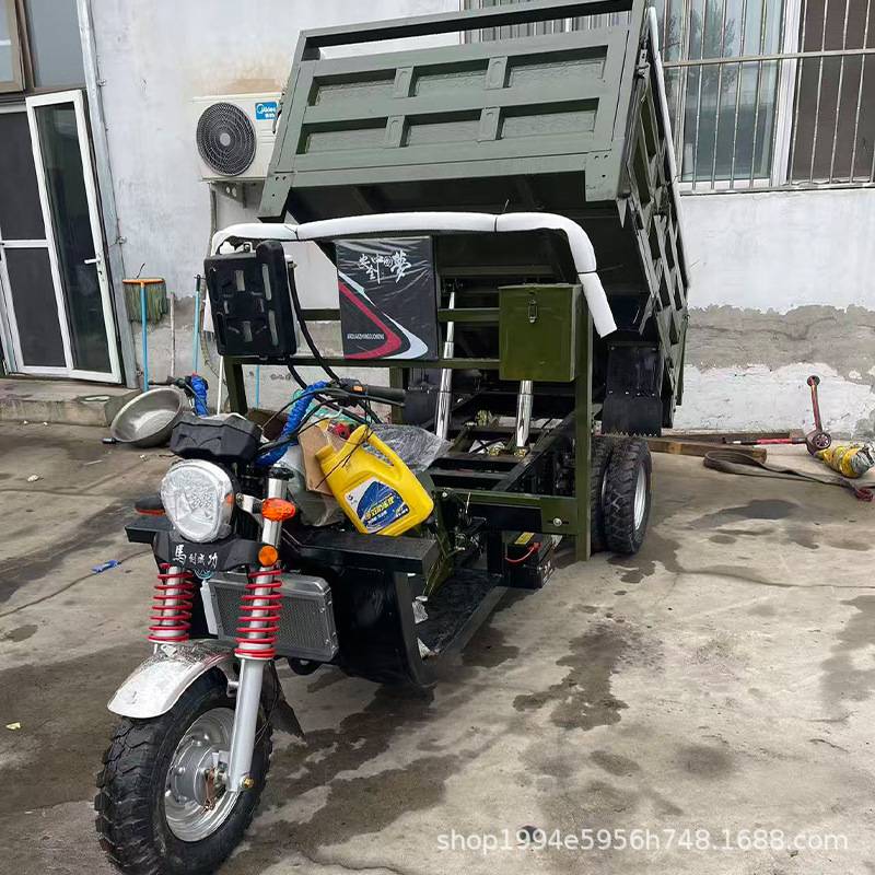 直供汽油摩托三轮车工地运输带高低速自卸车五轮载货农用翻斗车