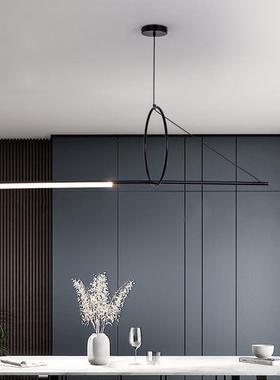 极简创意LD几条何线造型约设计师餐厅吧台办公BGX桌长条形吊E灯