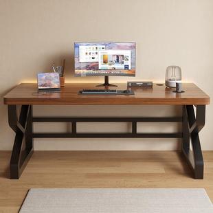 实木电脑工桌台公式办桌长条桌子简易生书桌家用学CDQ卧室电竞桌