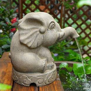 吸水出户鱼缸吐室内喷水水外小象水流出水水口鱼池OPQ口环水循麦