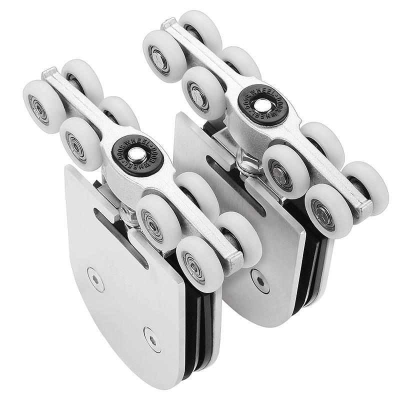 玻璃移门吊轮厨房卫生间无框玻璃推拉门滑轮吊轨滑轮吊门轨道滑轮