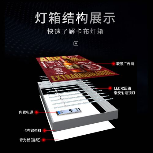 卡布灯箱超薄led无边框软膜灯箱手机店户外广告牌挂墙式展示定做