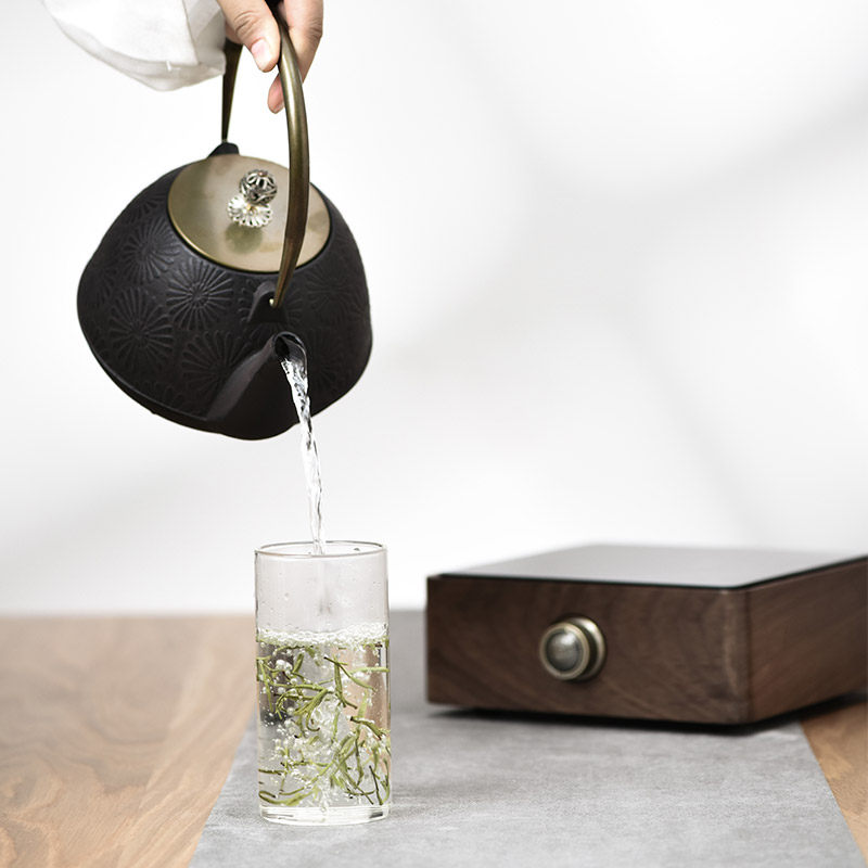 一纪家用台式电陶炉煮茶炉茶具创意玻璃铜壶铁壶烧水炉煮茶器套装