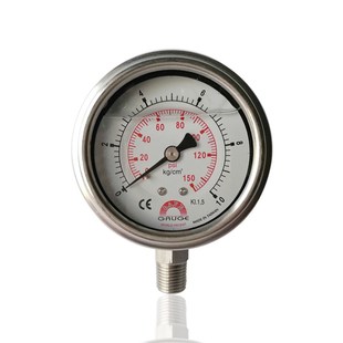 4PT 华记耐震充油压力表不锈钢压力表加液抗震压力表YBN63 10KG
