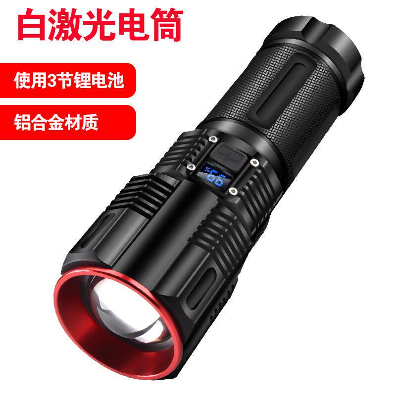 三节18650锂电手电筒0大白激安保千HOE米远W射功率铝光合金伸缩照