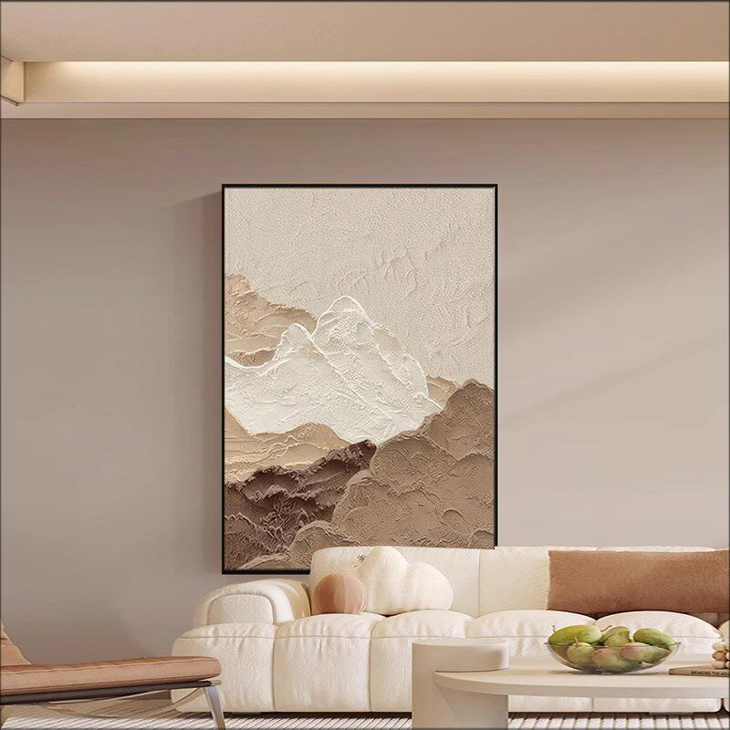 油画风复古高级感背有靠山客厅装饰画沙发背景墙落地画入户玄关画
