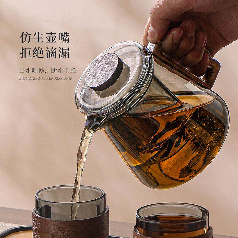 玻璃茶壶办茶具套装2026新款家用耐热语山壶套档公室喝茶茶高用具