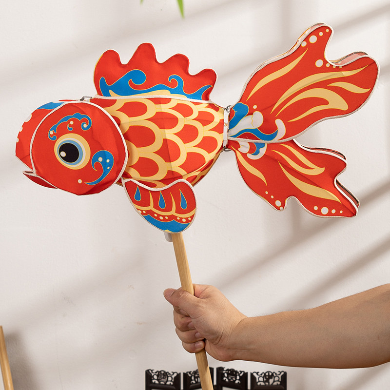 非遗民俗手工金鱼花灯元宵手持锦鲤发光灯笼成品汉服游园活动道具