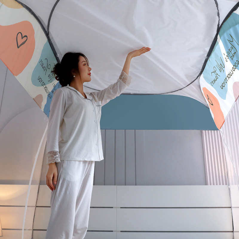 蒙古包蚊帐回底款免纹安装底1.8床儿童1.5m防账摔家用无新型折叠