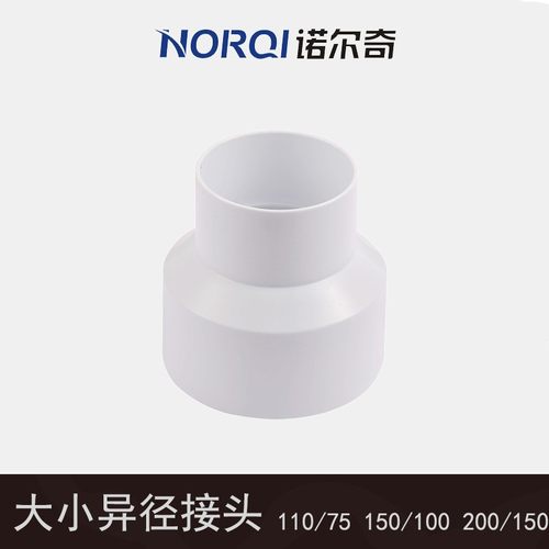 PVC水管变径接头大转小塑料管道风机异径接头75/100/150/200mm