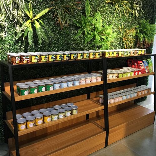 面包甜品带灯食品休闲零食实木展示货架柜糕点烘培蛋糕母婴中岛柜