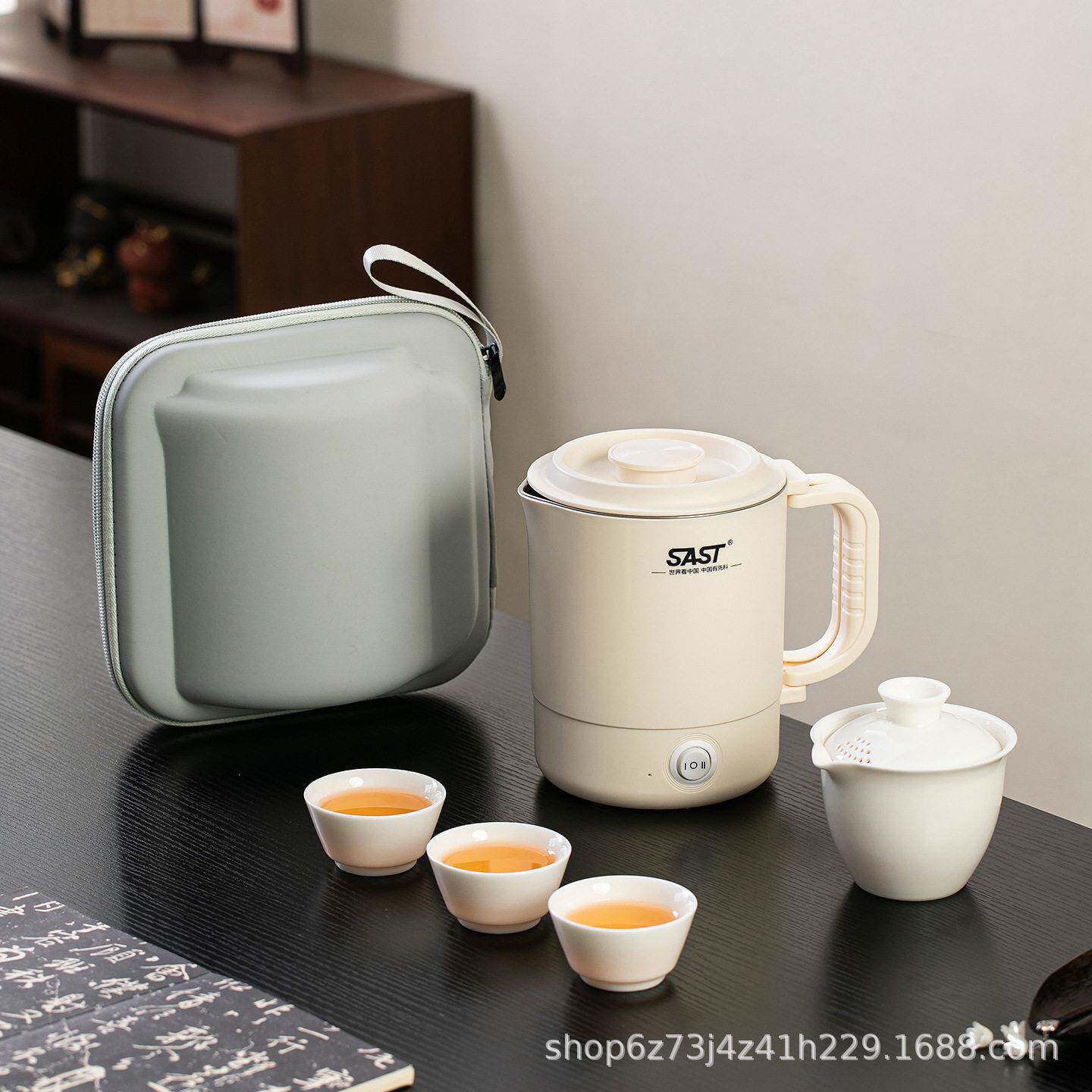 便携式旅行茶具套装焖煮烧水壶酒店泡茶壶茶杯户外出差露营快客杯