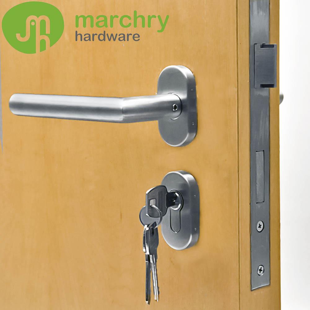 304拉丝不锈钢椭圆盖直角门把手 3585移门型材窄锁体 70单开锁芯