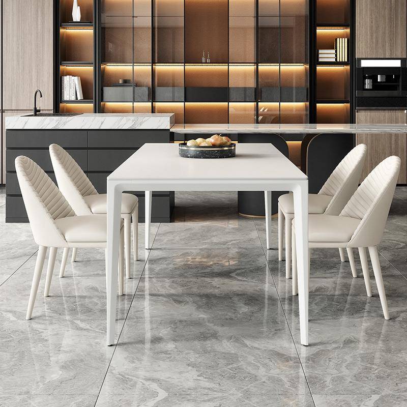 德利丰岩板餐桌家用小户型饭桌意式岩板餐桌椅组合极简餐桌长方形