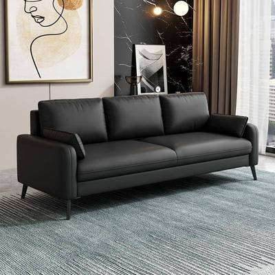 办公沙发现代简约会客接待三人位小户型双人办公室商务猫抓皮组合