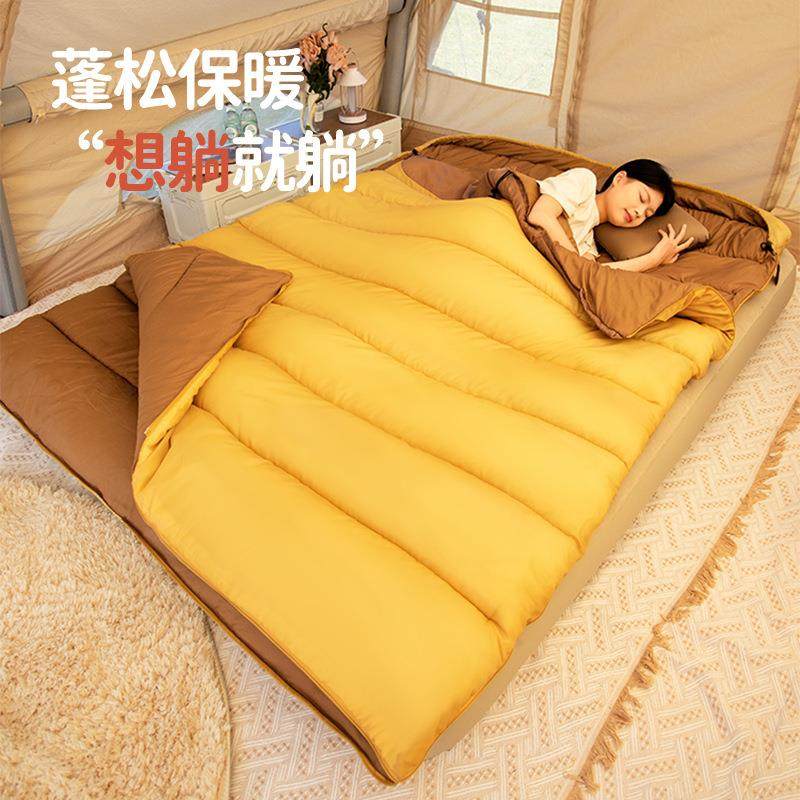 户外成人睡袋秋冬季双人加厚防水防寒情侣可拆分两用保暖露营睡袋,五金/工具,五金工具箱/五金收纳箱,淘宝优惠券,粉丝福利购,淘宝优惠卷