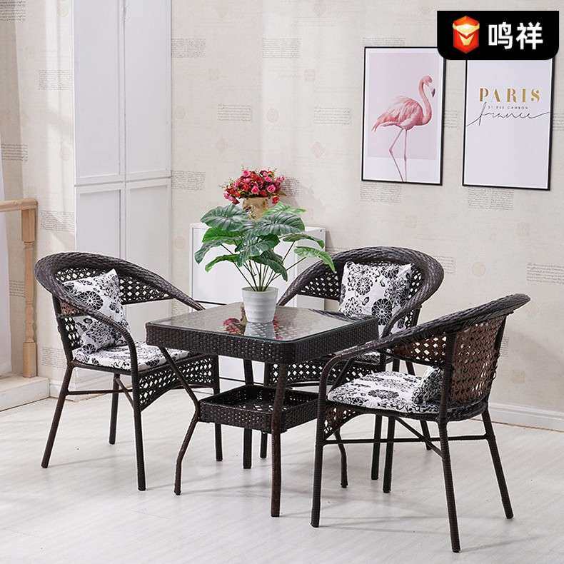 花园凉亭桌椅组合 阳台藤椅三件套 休闲户外庭院藤椅茶几组合厂家
