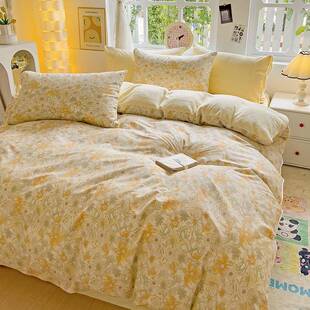 秋冬加厚棉加绒四件套活性印染床单被套床上用品三件套南通市家纺