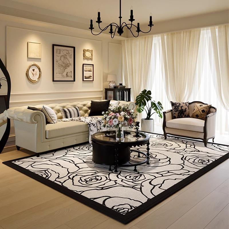 新款法式地毯客厅沙发地垫高级卧室免洗防水家用茶几床边垫子加厚