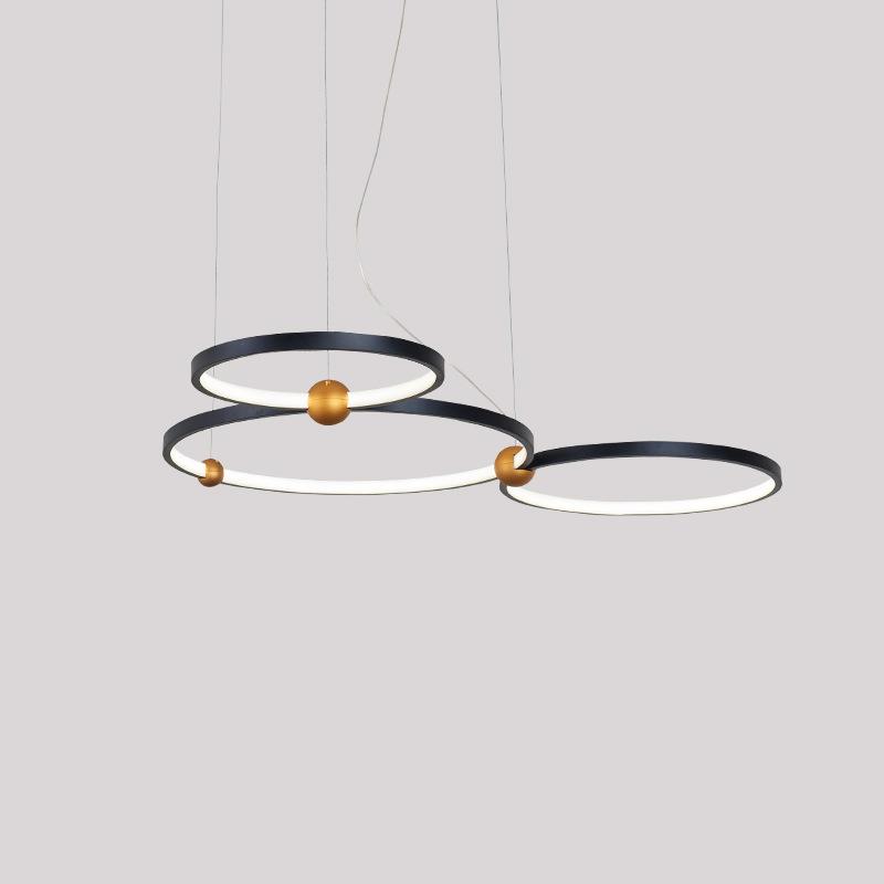 后现代简约创意吊灯圆环设计双圈组合个性客厅餐吊灯展厅装饰家居
