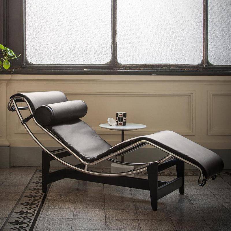 设计师经典LC4休闲躺椅柯布西耶个性办公室阳台不锈钢皮艺沙发椅
