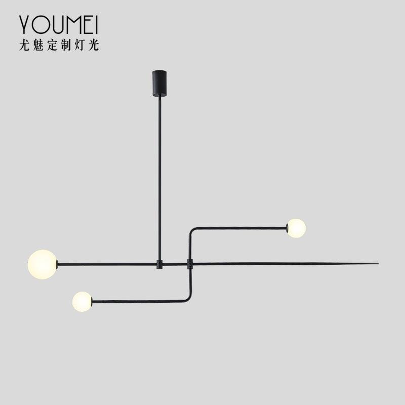 万字线条吊灯客厅卧室书房展厅意大利设计几何图案创意时尚现代灯