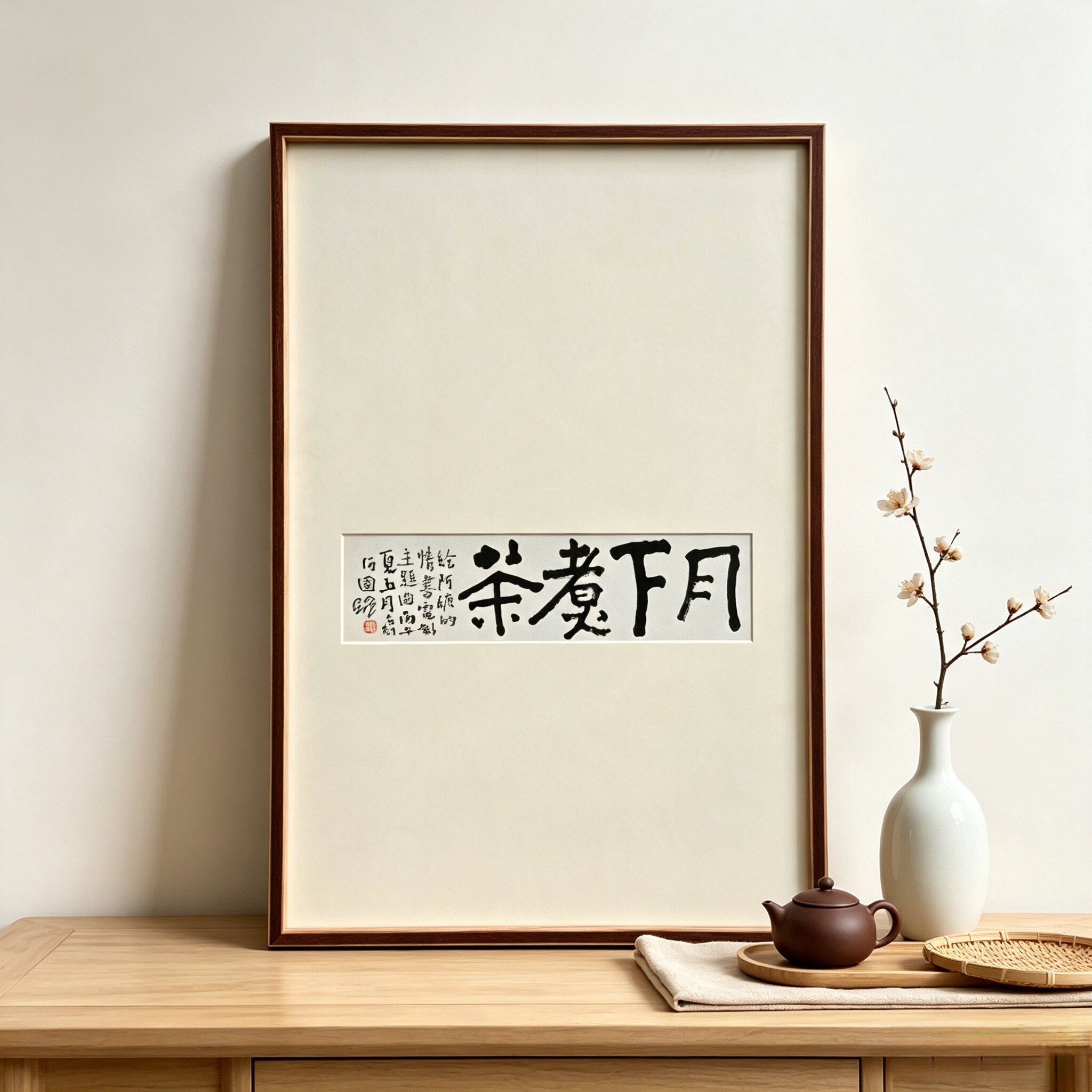 白蜡木双阳线实木榫卯画框书法装裱定制批发 任意尺寸定制