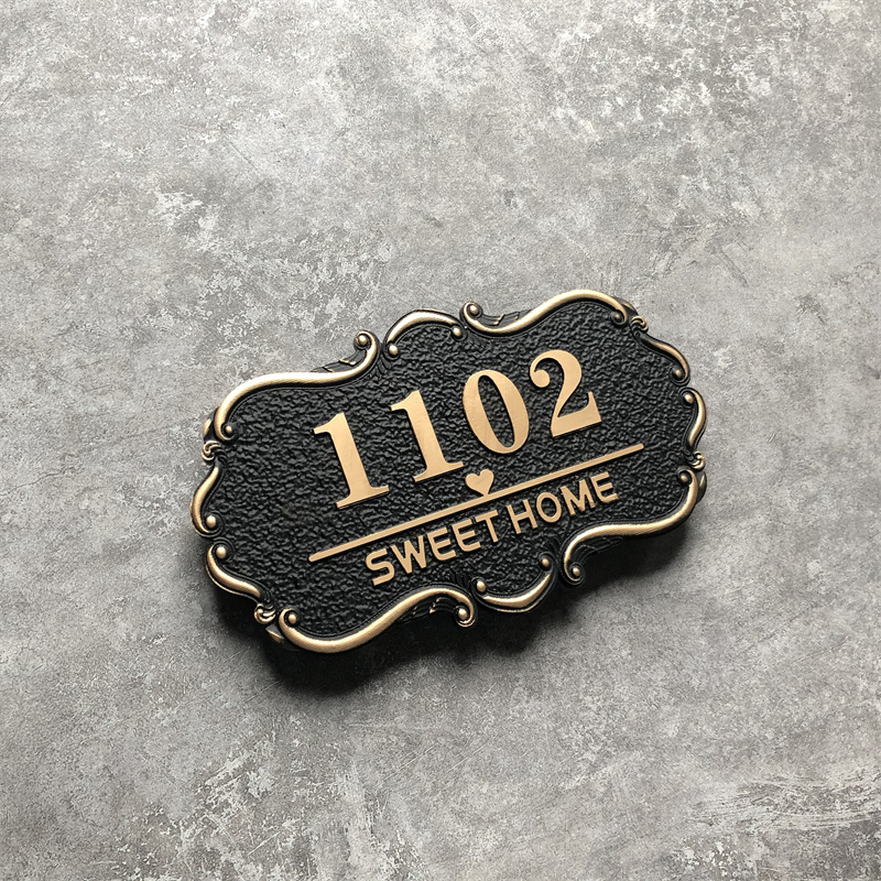别墅家用铜铝门牌号码牌简约仿古铜包厢入户门房间数字喜乐门牌