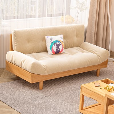 公寓沙发小户型奶油风双人位原木风家具实木云朵出租屋沙发经济型