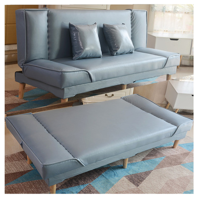 多功能1.8米可折叠PU皮艺欧式简易懒人三人仿皮革沙发折叠床两用