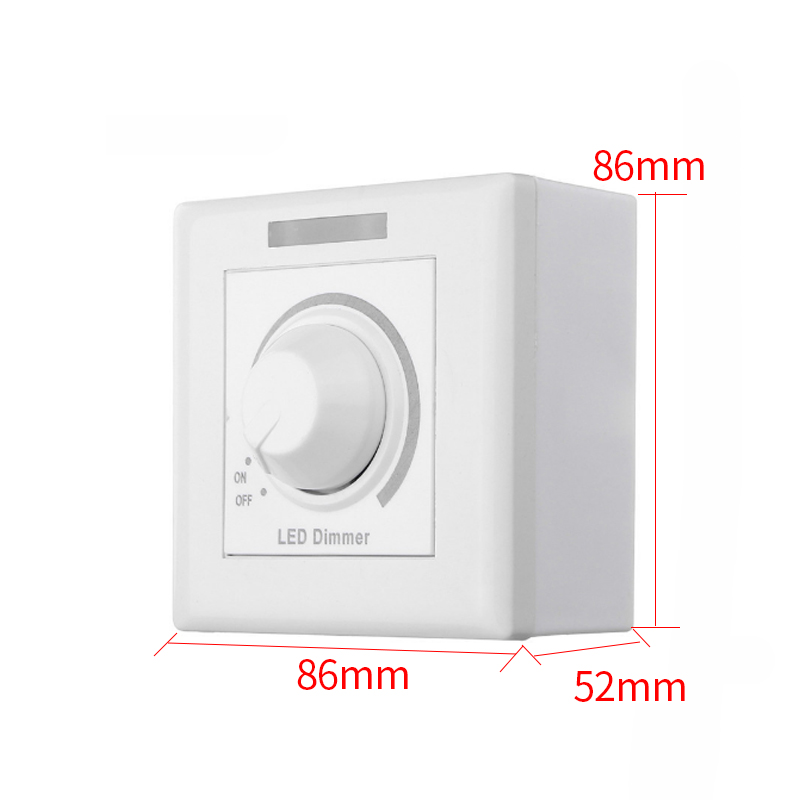 led软硬单色灯带灯条无极调光器8型面板亮度调节旋钮开关V2V