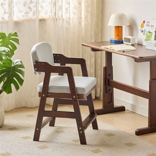 儿童学习椅可升降小学生防驼背专用办公椅调节高度实木座椅餐椅子