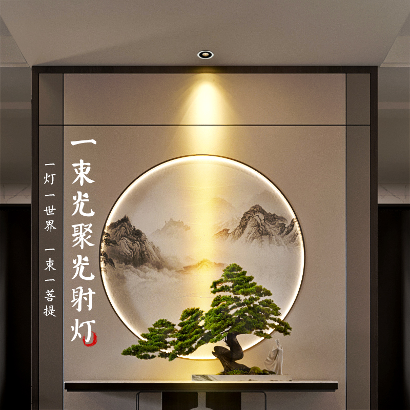 一束光聚光射灯3度光束角筒灯led天花灯嵌入式洞灯餐厅氛围洗墙灯