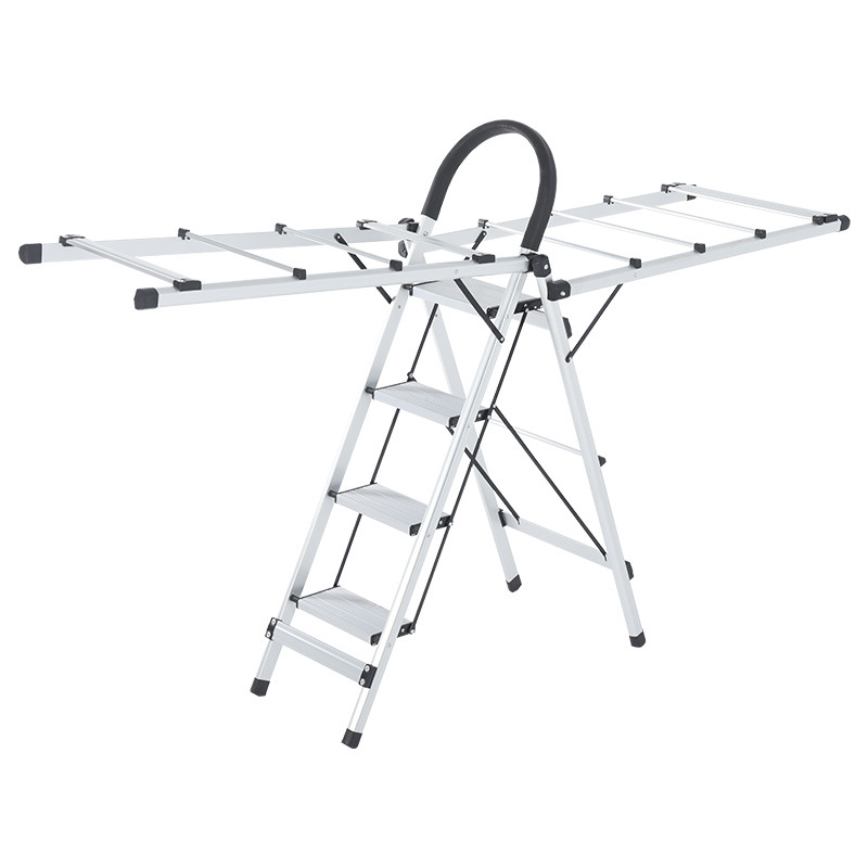 梯子晾衣架多功能家用折叠人字梯两用楼梯阳台室内四步扶梯翼型梯
