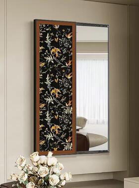 中古风穿衣装饰画客形全身镜挂厅画奶油风al202403隐隐藏式镜推拉