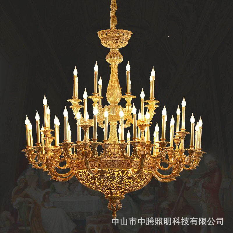 法式别墅客厅大吊灯欧式复式