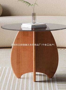 钢化璃茶几组合型现简约家用小玻户FMJ代极简轻奢网红大小茶桌圆