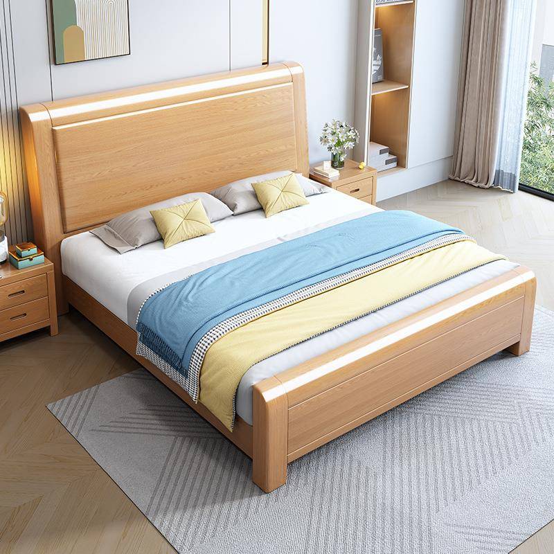 实木榉木床81.米双床现代简约1.909#榉木2m工厂直销1人.全5米原木