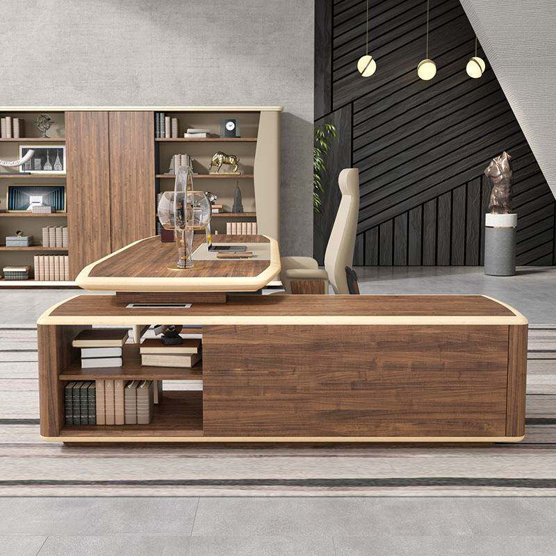 老板办公桌简约现代经理桌办公室桌椅总裁烤漆大班台办公电脑桌