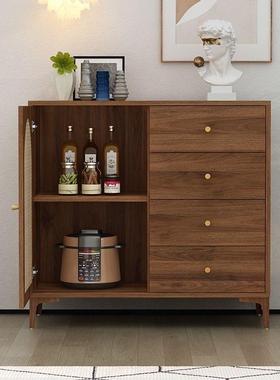 藤编边柜现代简玄约储物餐物柜客MIG厅茶水酒柜关柜宅寂置风黑色