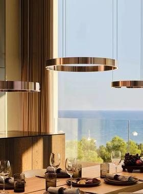 后现代简约客厅XHO灯创意酒店展厅别装灯具室饰圆环墅C形餐厅卧室