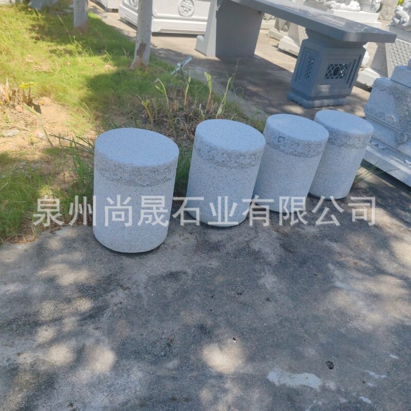 花岗岩石雕柱墩座椅公园景区