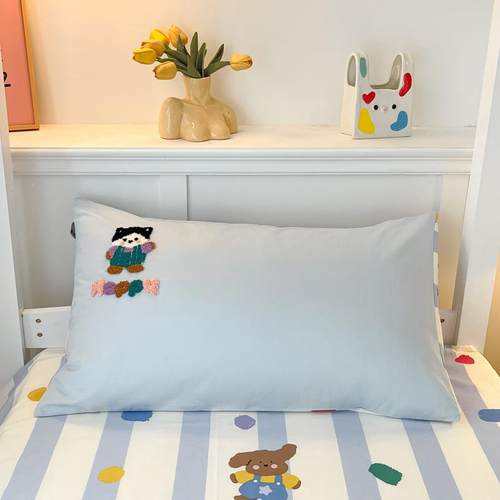 全棉I水洗床毛棉巾绣生四件套学宿舍单被套电商